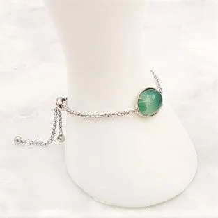 Green Jade Jeweled Slider Bracelet