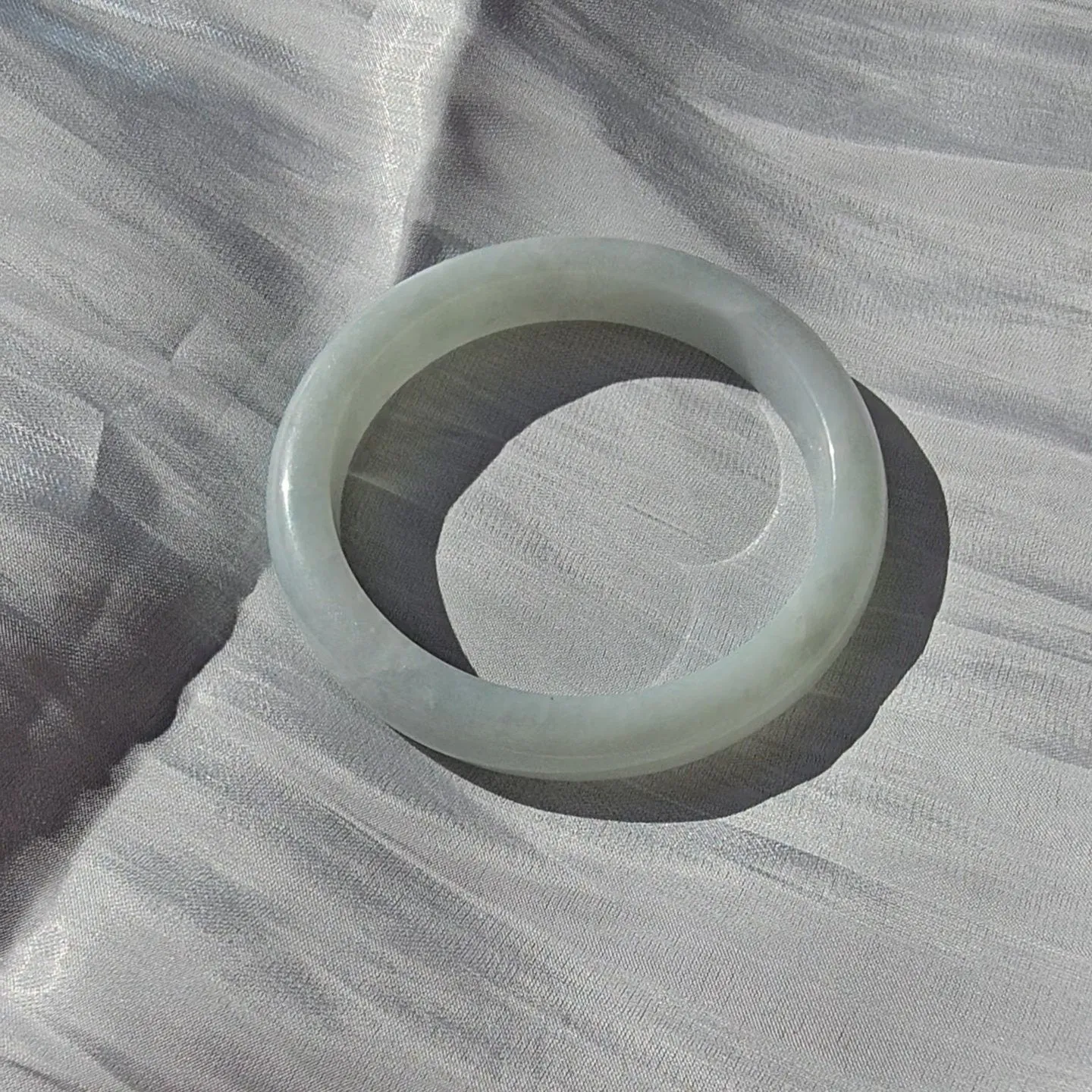 GUARDIAN | JAYDE Natural Grade-A Jadeite Bangle in Light Pastel Green (57mm Half Round)