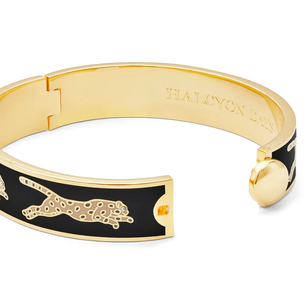 Halcyon Days Leopard Bangle - Black & Gold