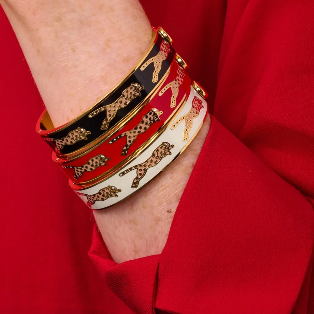 Halcyon Days Leopard Bangle - Black & Gold