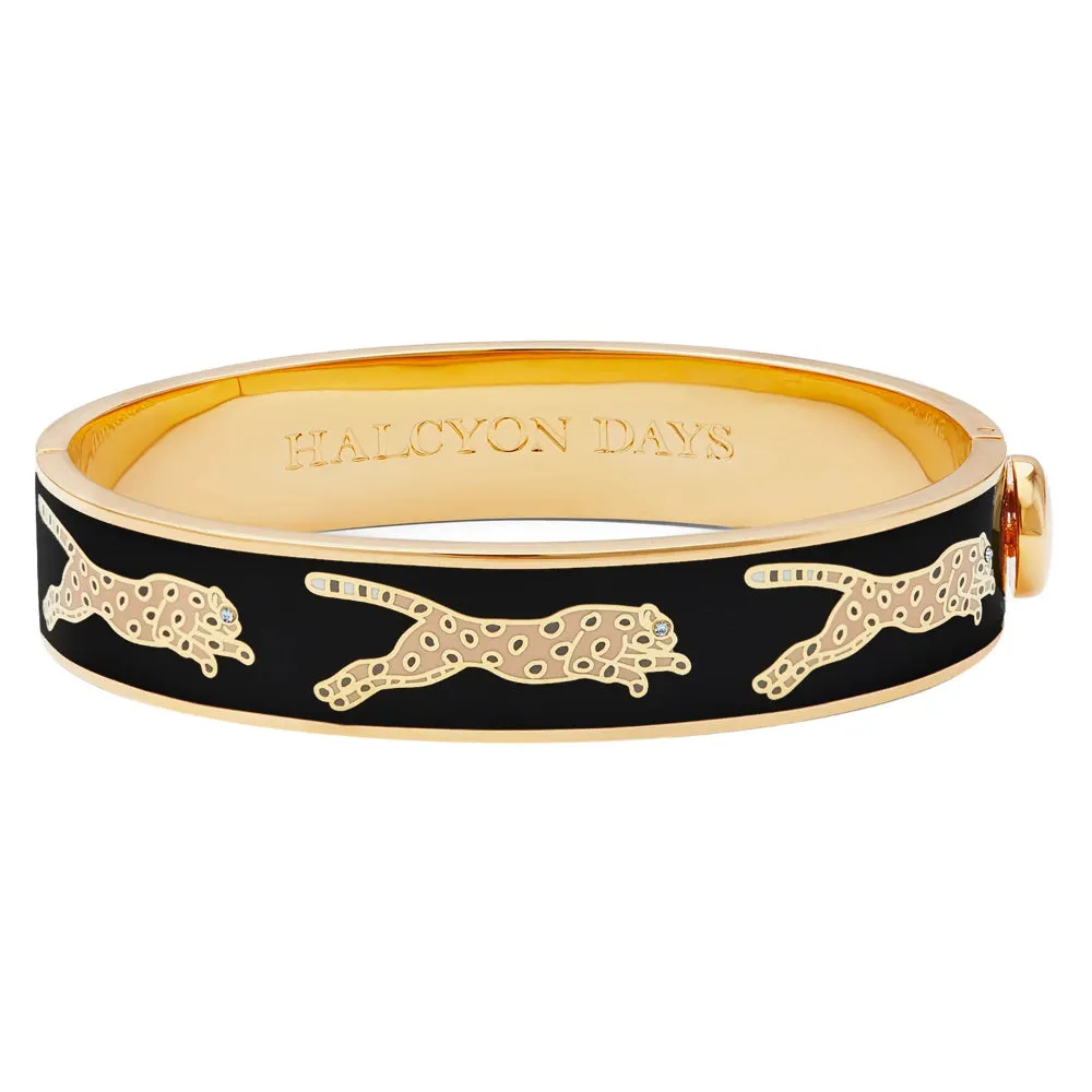 Halcyon Days Leopard Bangle - Black & Gold