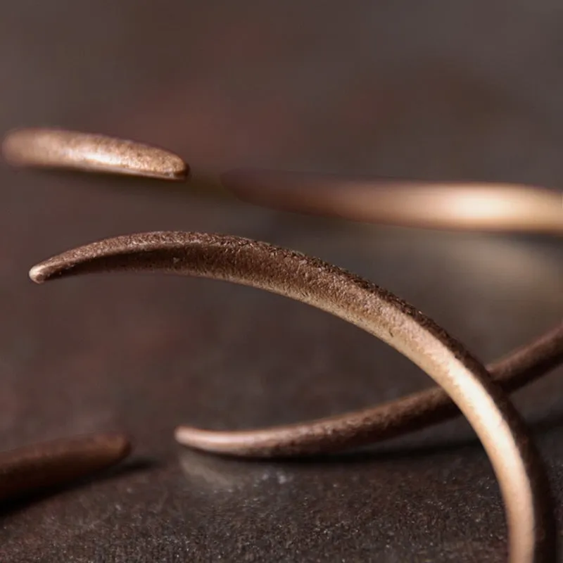 Hand Forged Solid Copper Swirl Cuff