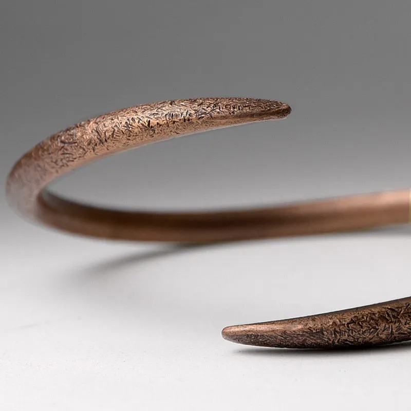 Hand Forged Solid Copper Swirl Cuff