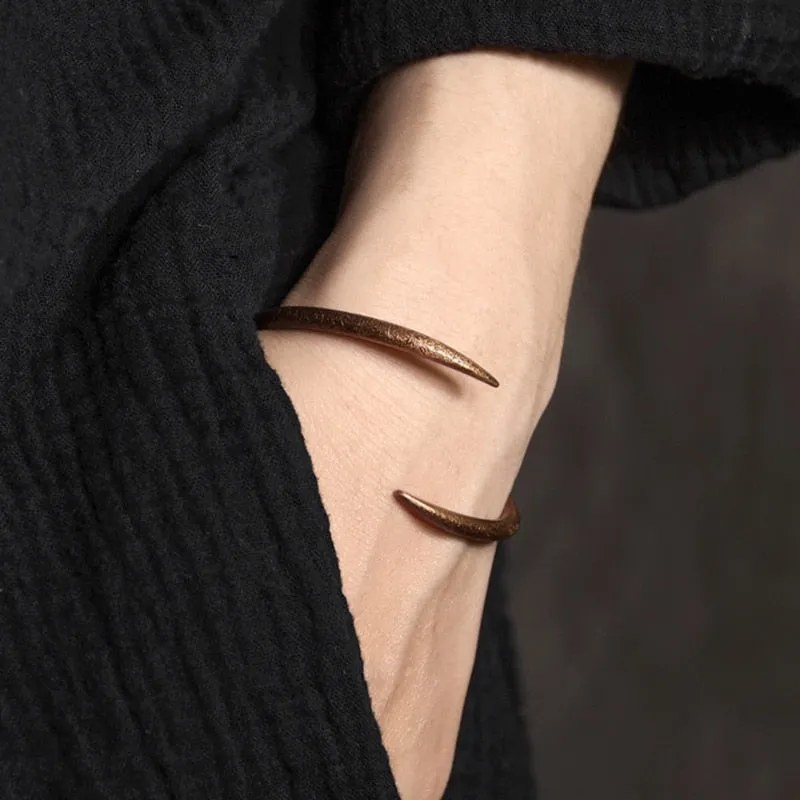Hand Forged Solid Copper Swirl Cuff
