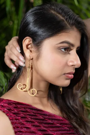 Handmade Dokra Brass Spiral Dangler Earrings - Unique Artisan Crafted Jewelry Piece