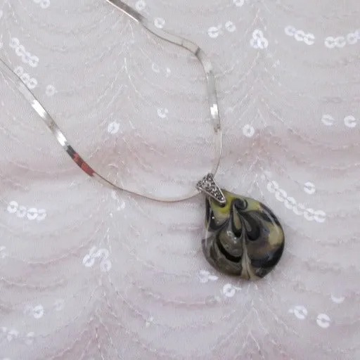 Handmade Dusty Rose Artisan Bead Pendant Necklace