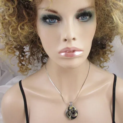 Handmade Dusty Rose Artisan Bead Pendant Necklace