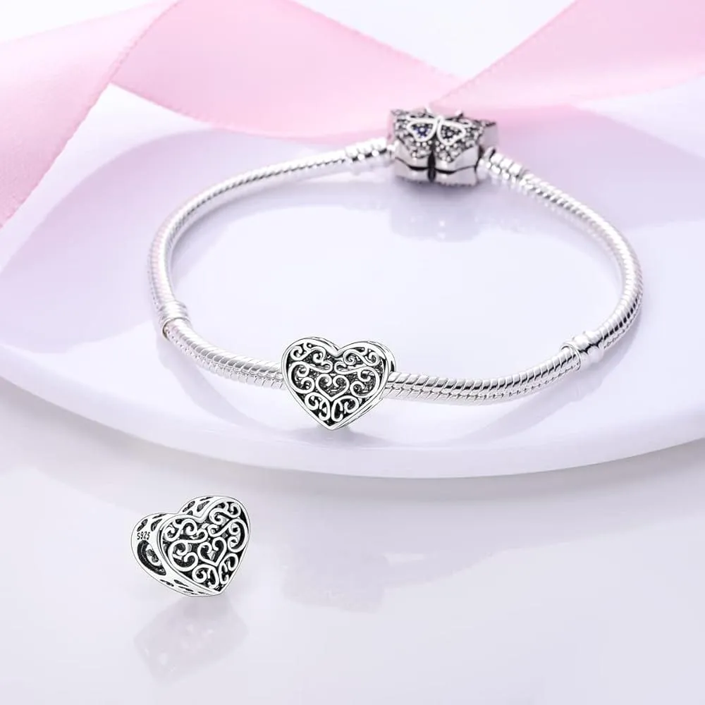 Heart Flower Charm