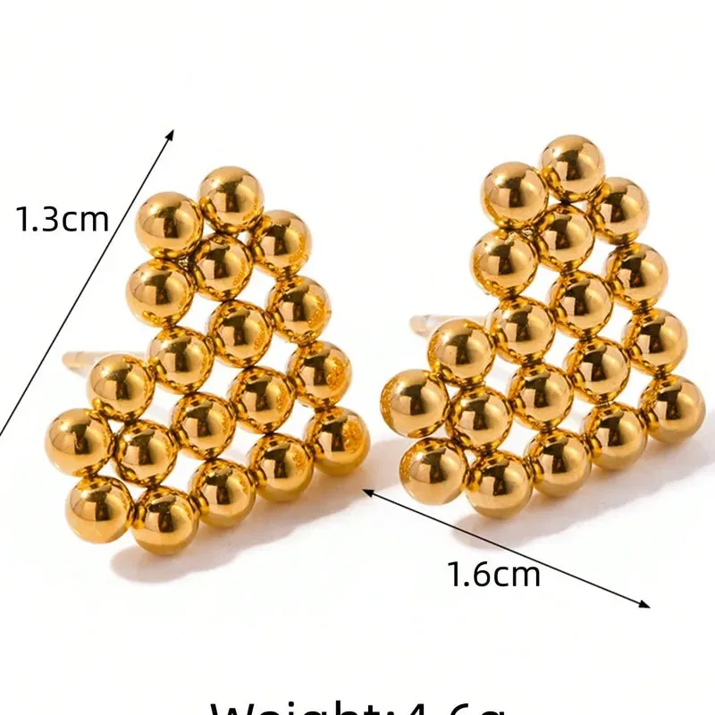 Heart Gold Stud Earrings