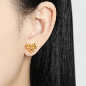 Heart Gold Stud Earrings