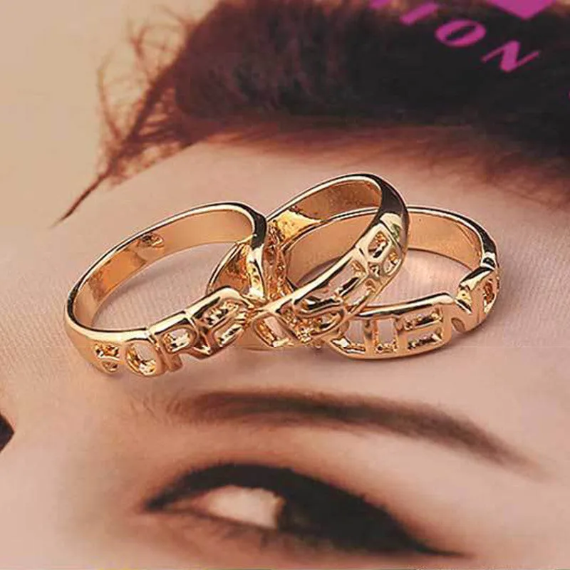 Hollow Letters Finger Rings For Women