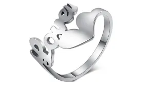 Hollow Love Heart Trendy Wedding Rings