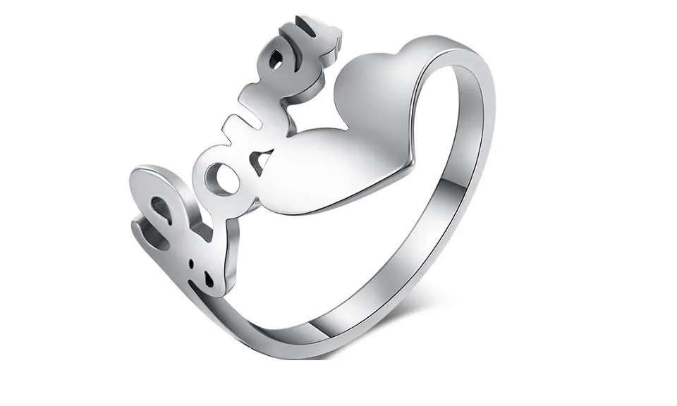 Hollow Love Heart Trendy Wedding Rings