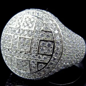 Iced Out Cubic Zircon Round Ring for Men
