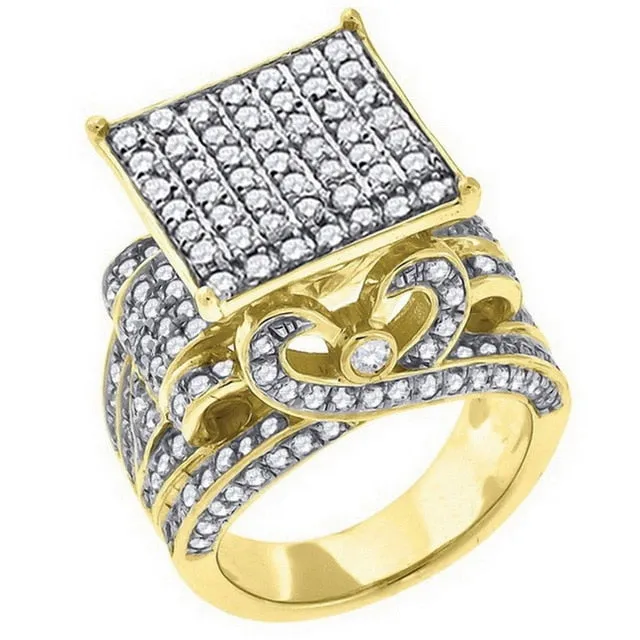 Iced Out Rings Men Ring Gold Color