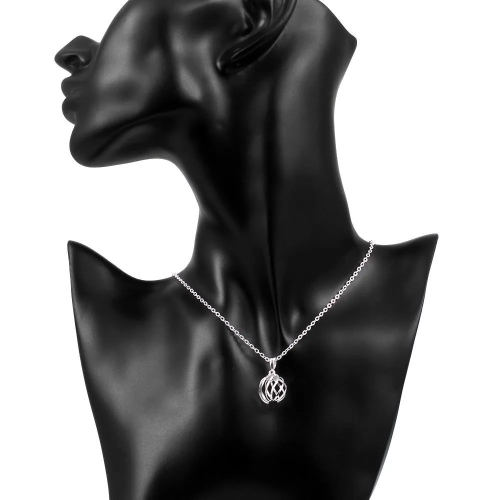 Intertwined Ball 18K White Gold Plated Necklace