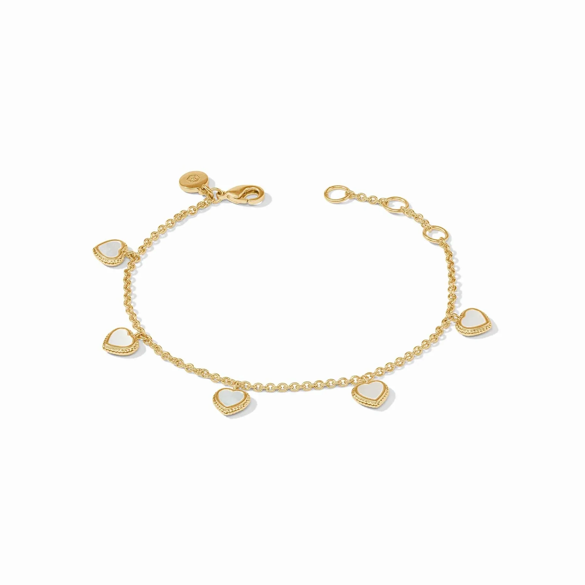[Julie Vos] Heart Delicate Charm Bracelet-Mother of Pearl