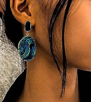 Klein Blue Earrings with unique patterns
