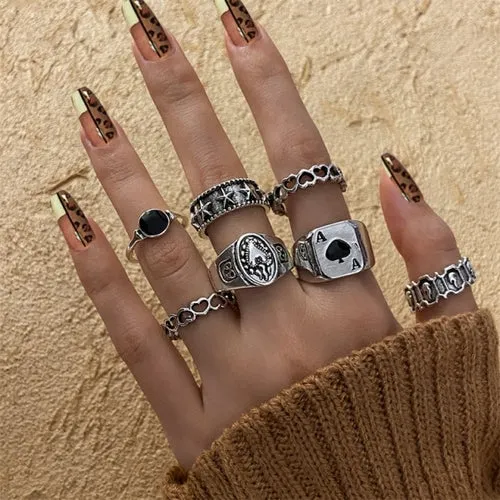 Korean Fashion Butterfly Rings for Women Punk Trendy Vintage Smooth