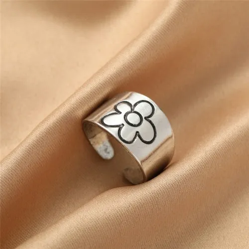 Korean Fashion Butterfly Rings for Women Punk Trendy Vintage Smooth