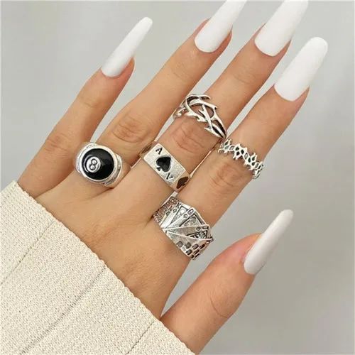Korean Fashion Butterfly Rings for Women Punk Trendy Vintage Smooth