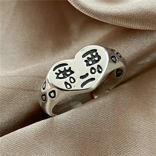 Korean Fashion Butterfly Rings for Women Punk Trendy Vintage Smooth