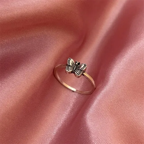 Korean Fashion Butterfly Rings for Women Punk Trendy Vintage Smooth