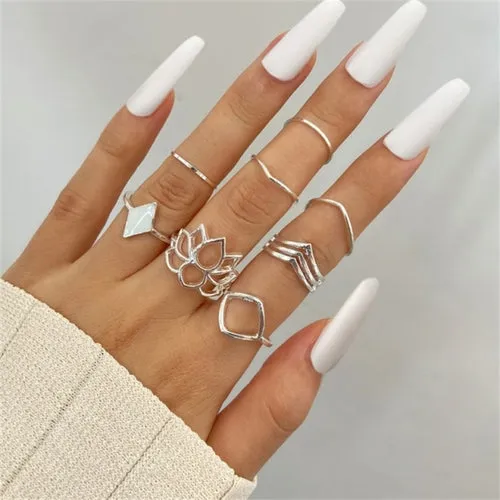 Korean Fashion Butterfly Rings for Women Punk Trendy Vintage Smooth