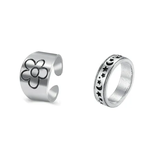 Korean Fashion Butterfly Rings for Women Punk Trendy Vintage Smooth