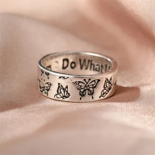 Korean Fashion Butterfly Rings for Women Punk Trendy Vintage Smooth