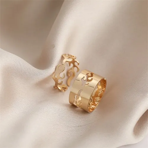 Korean Fashion Butterfly Rings for Women Punk Trendy Vintage Smooth