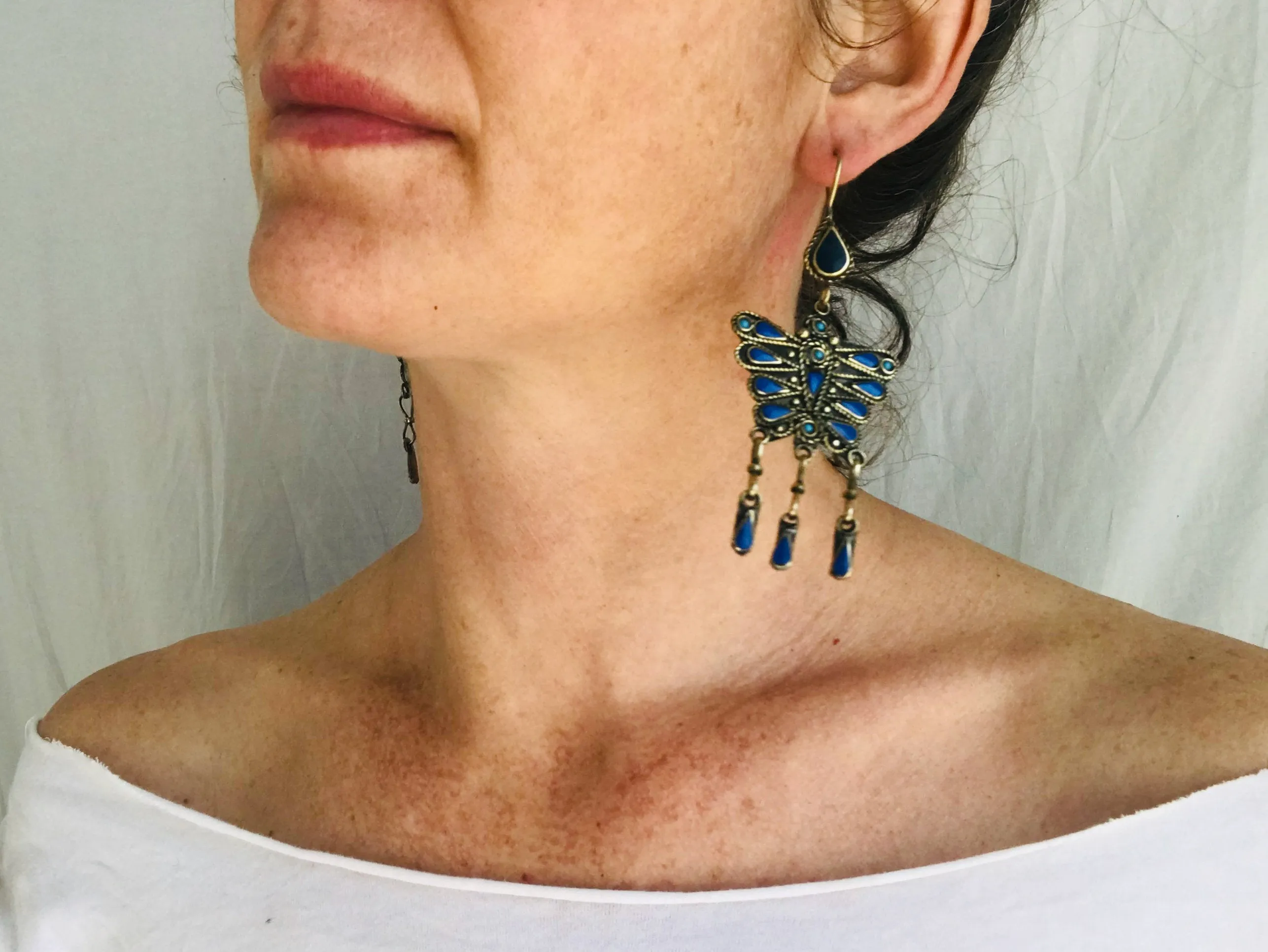 Kuchi Butterfly Earrings. Faux Lapis