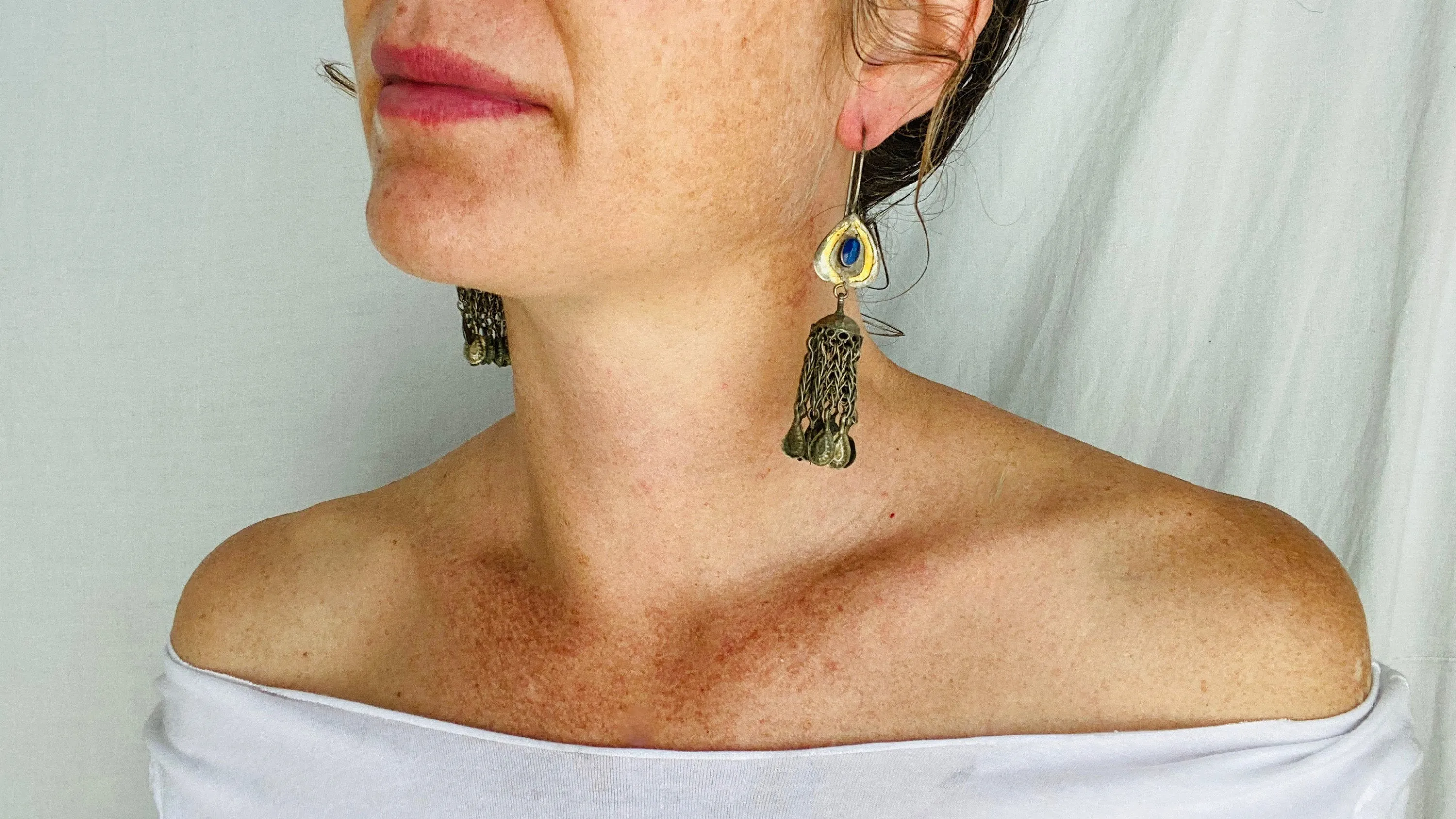 Kuchi Lapis Earrings. Silver Plated