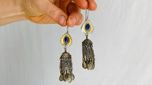 Kuchi Lapis Earrings. Silver Plated