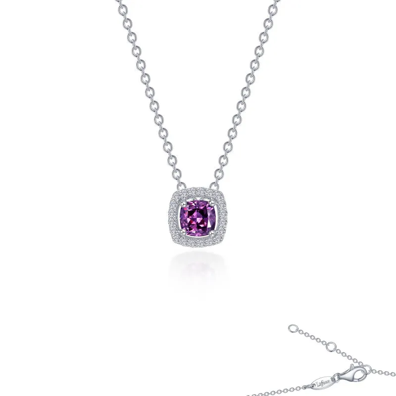 Lafonn 0.76 CTW Cushion-Cut Halo Necklace