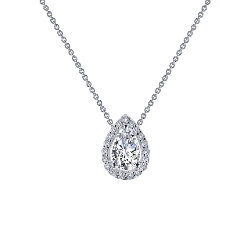 Lafonn Pear-Shaped Halo Necklace