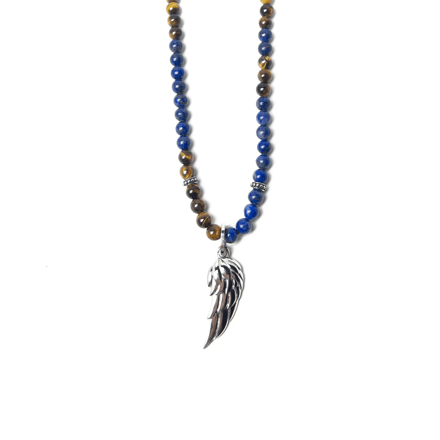 Lapis Lazuli and Brown Tiger eye Wing Necklace