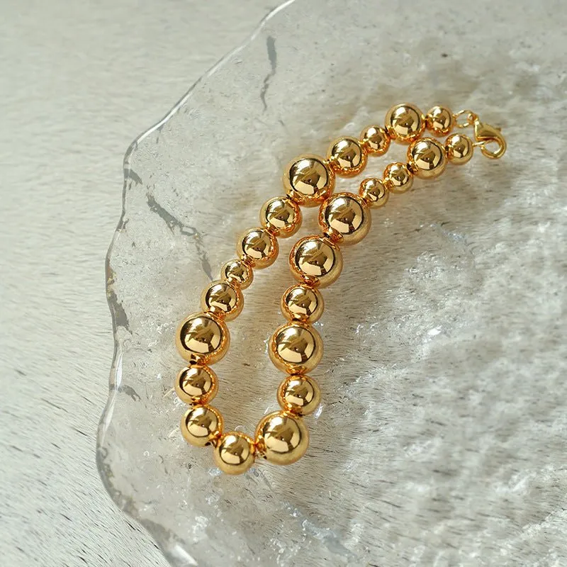 Large and Small Metal Beads Bracelet