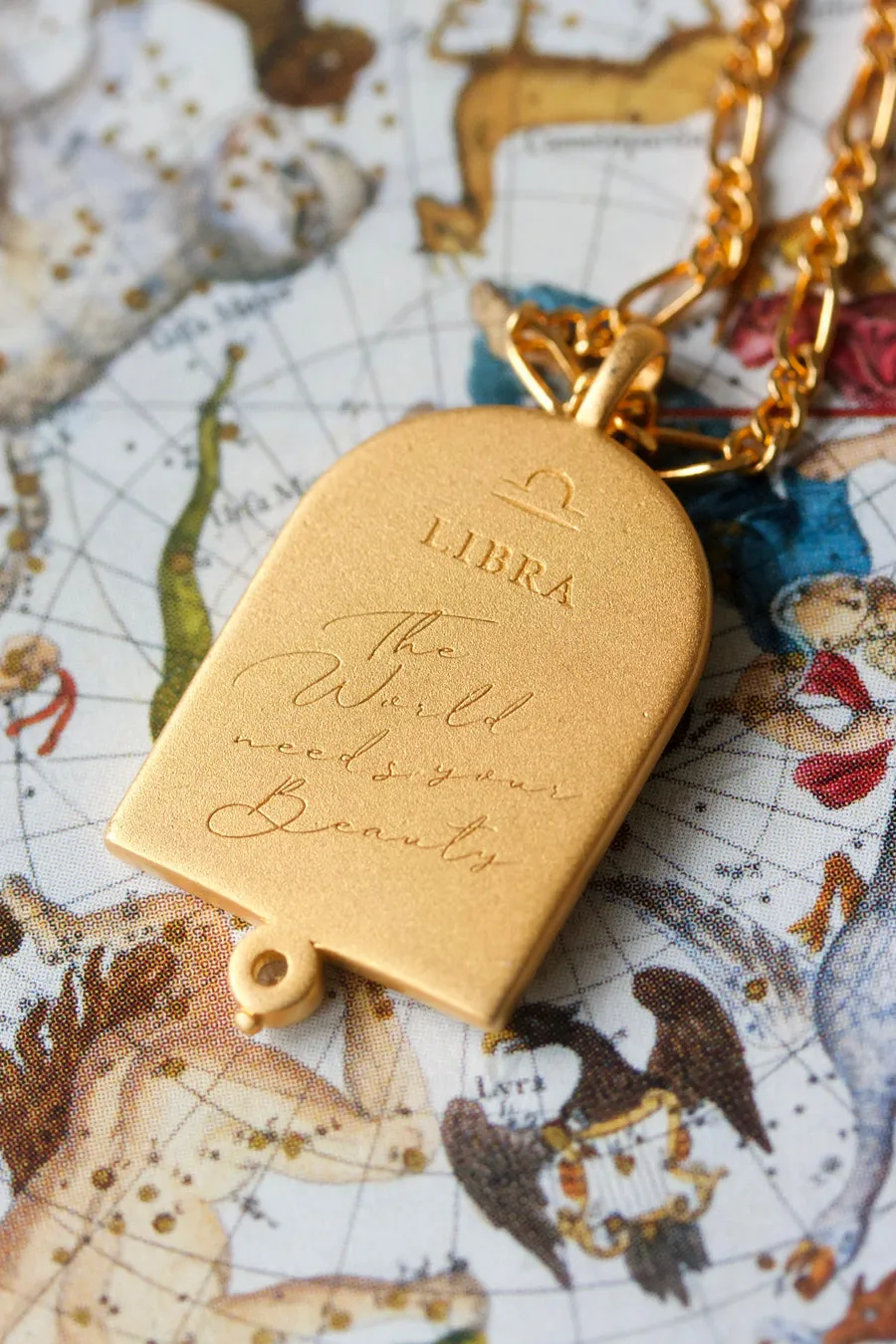 Libra Zodiac Necklace - Gold