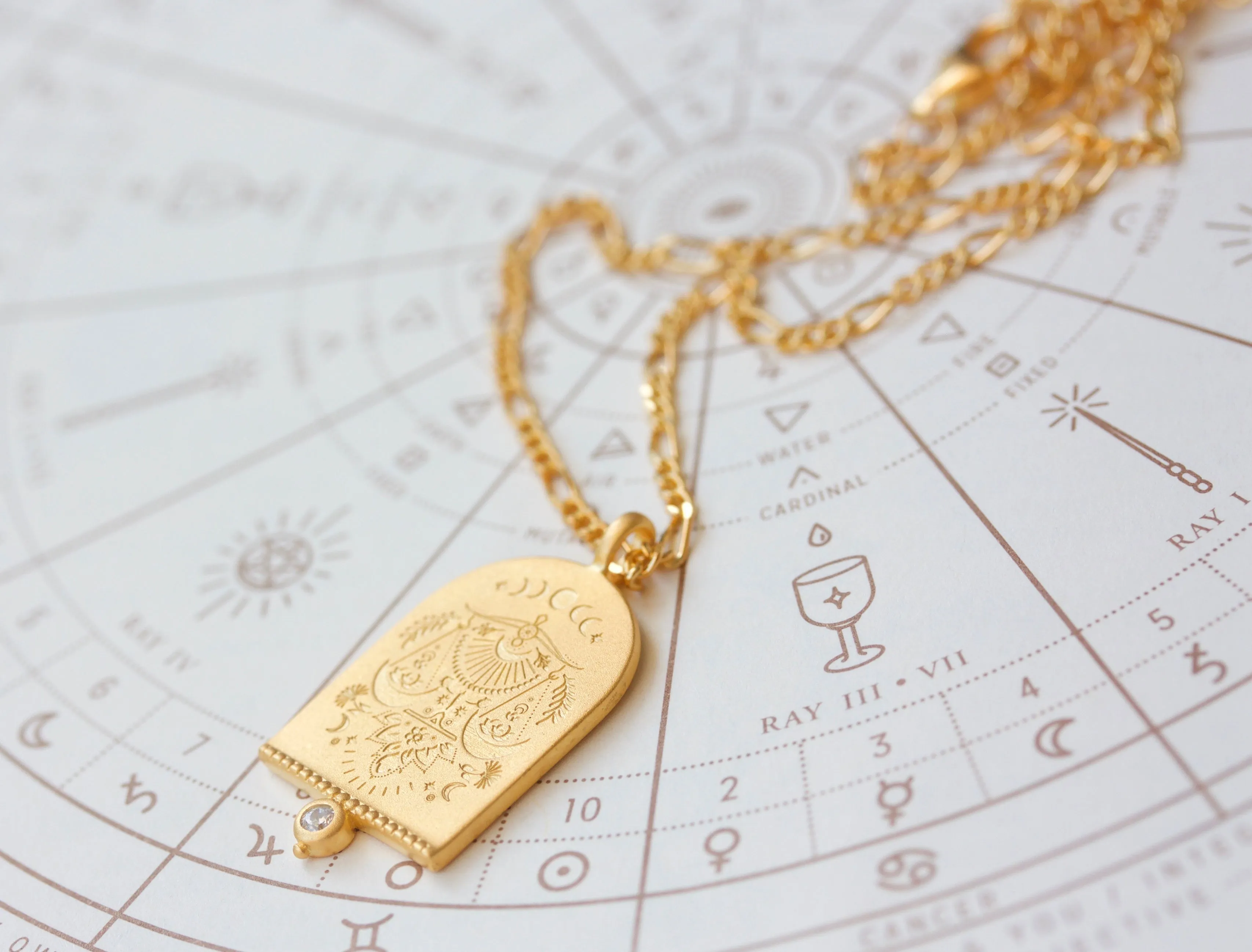 Libra Zodiac Necklace - Gold