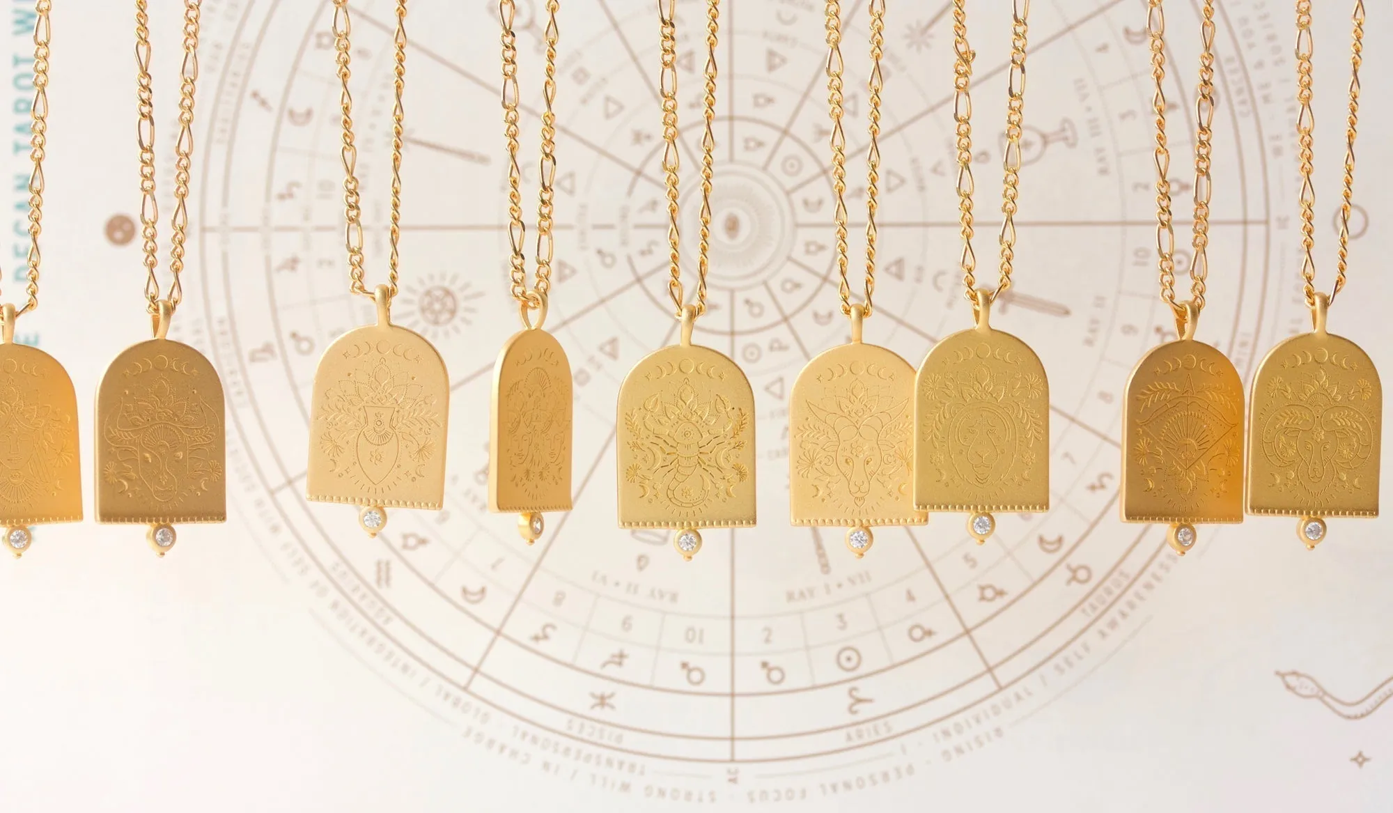 Libra Zodiac Necklace - Gold
