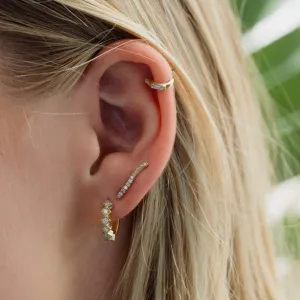 Liloo - Long wavy diamonds earrings