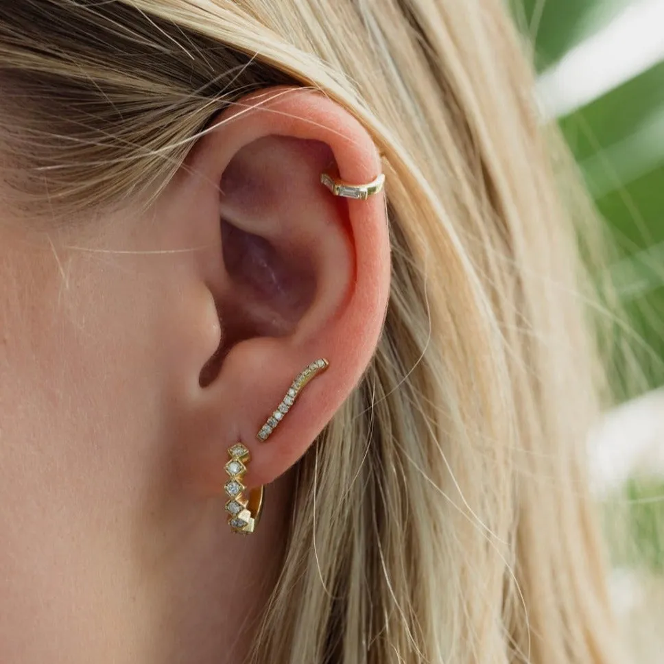 Liloo - Long wavy diamonds earrings
