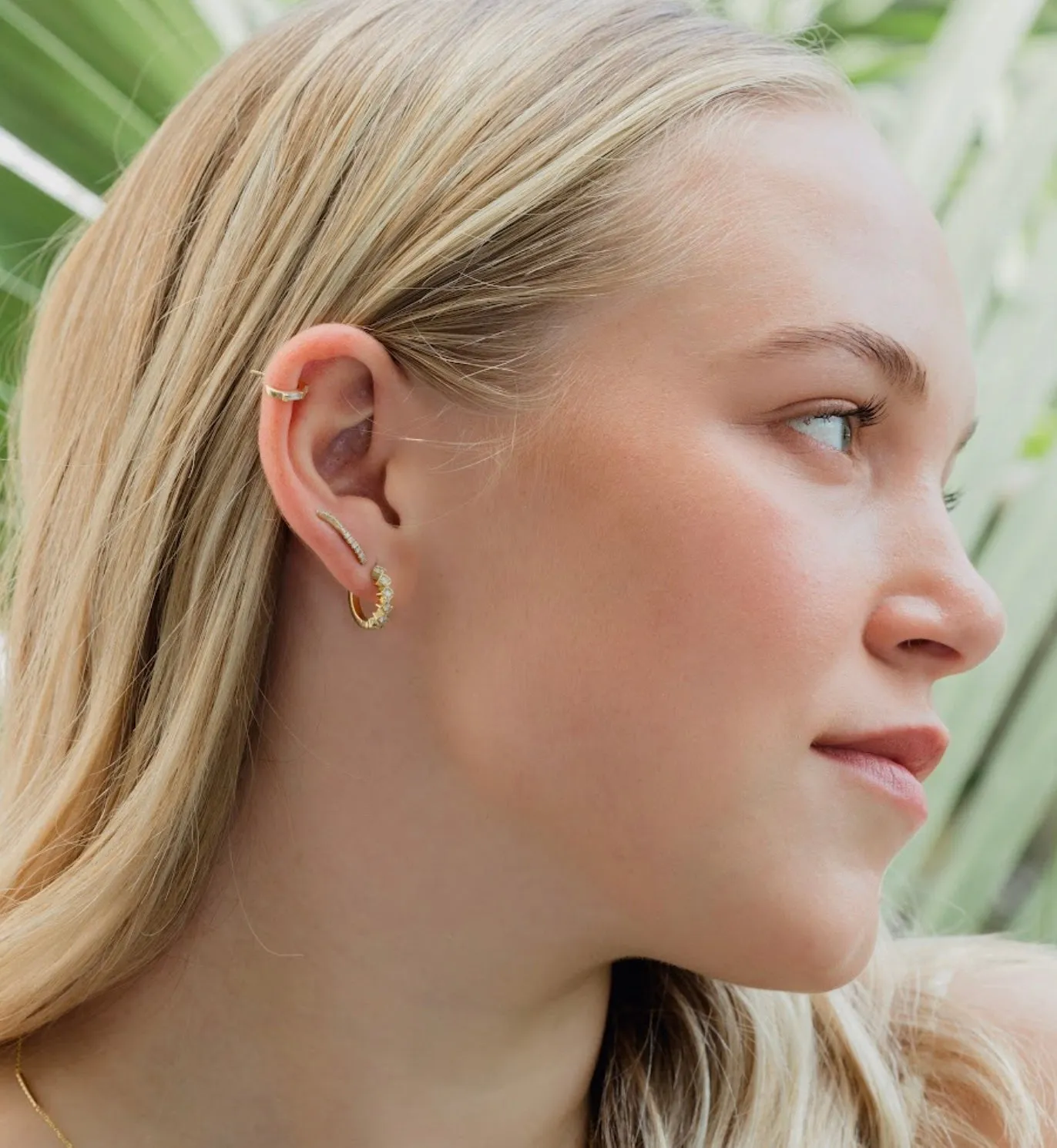 Liloo - Long wavy diamonds earrings