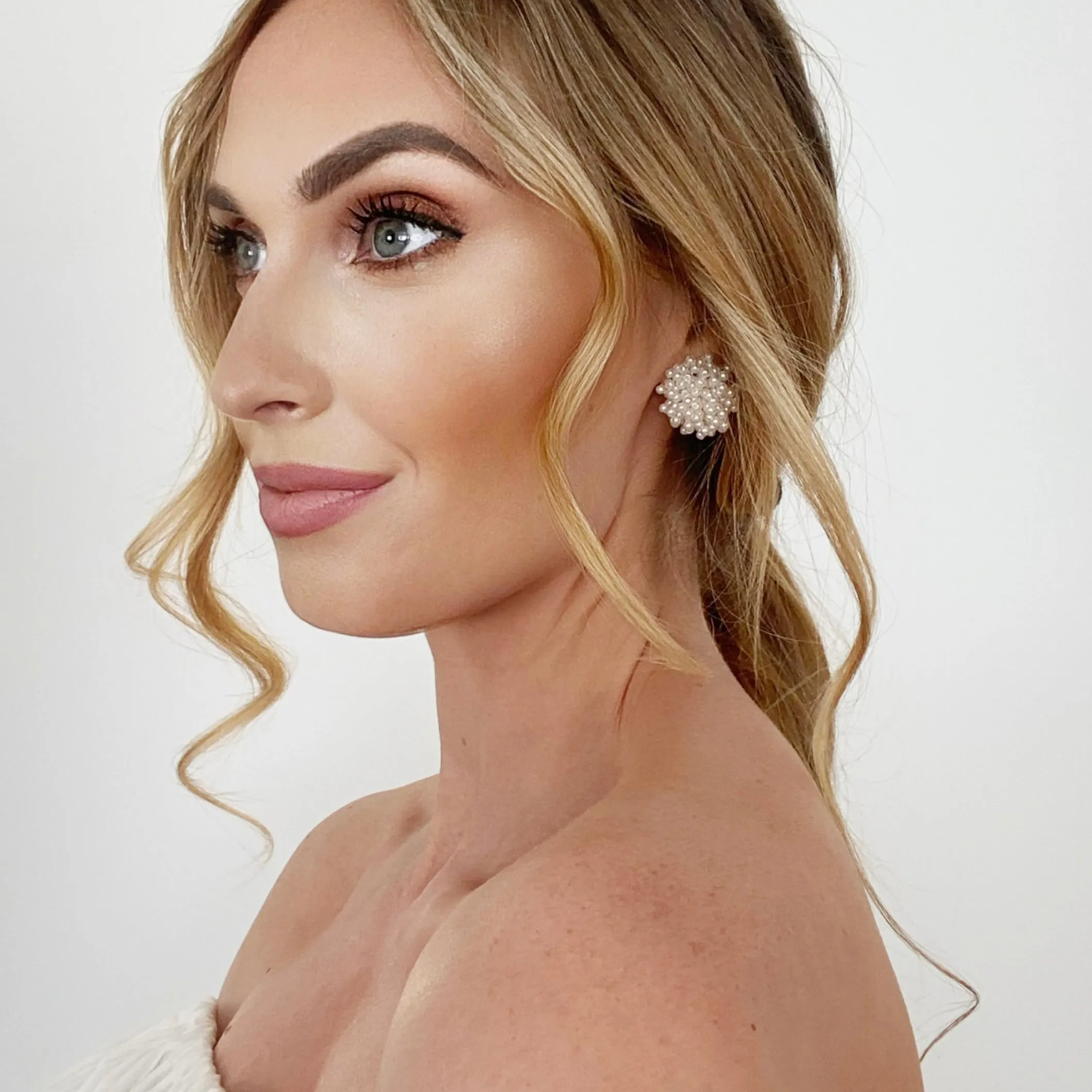 Lottie Cluster Pearl Earrings