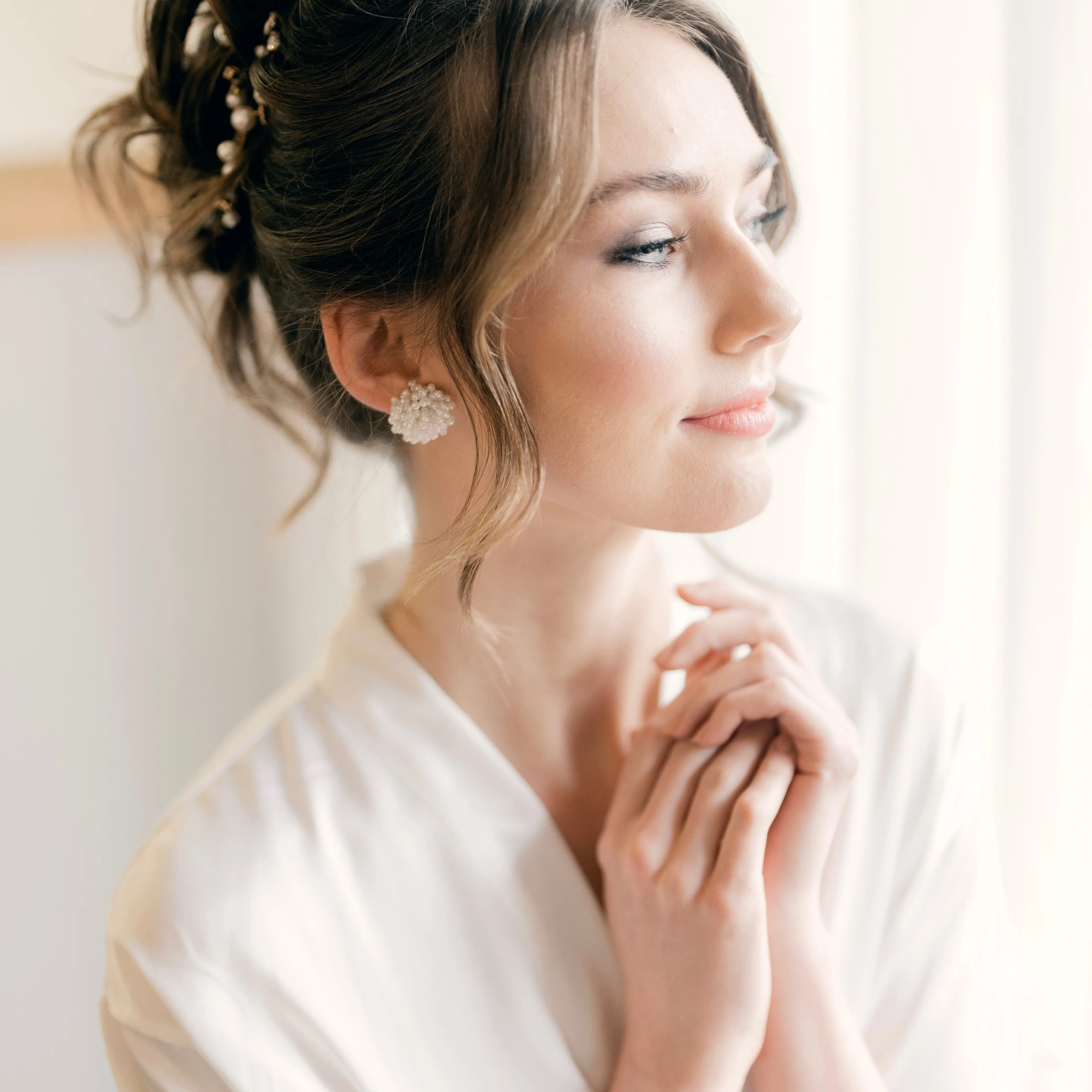 Lottie Cluster Pearl Earrings