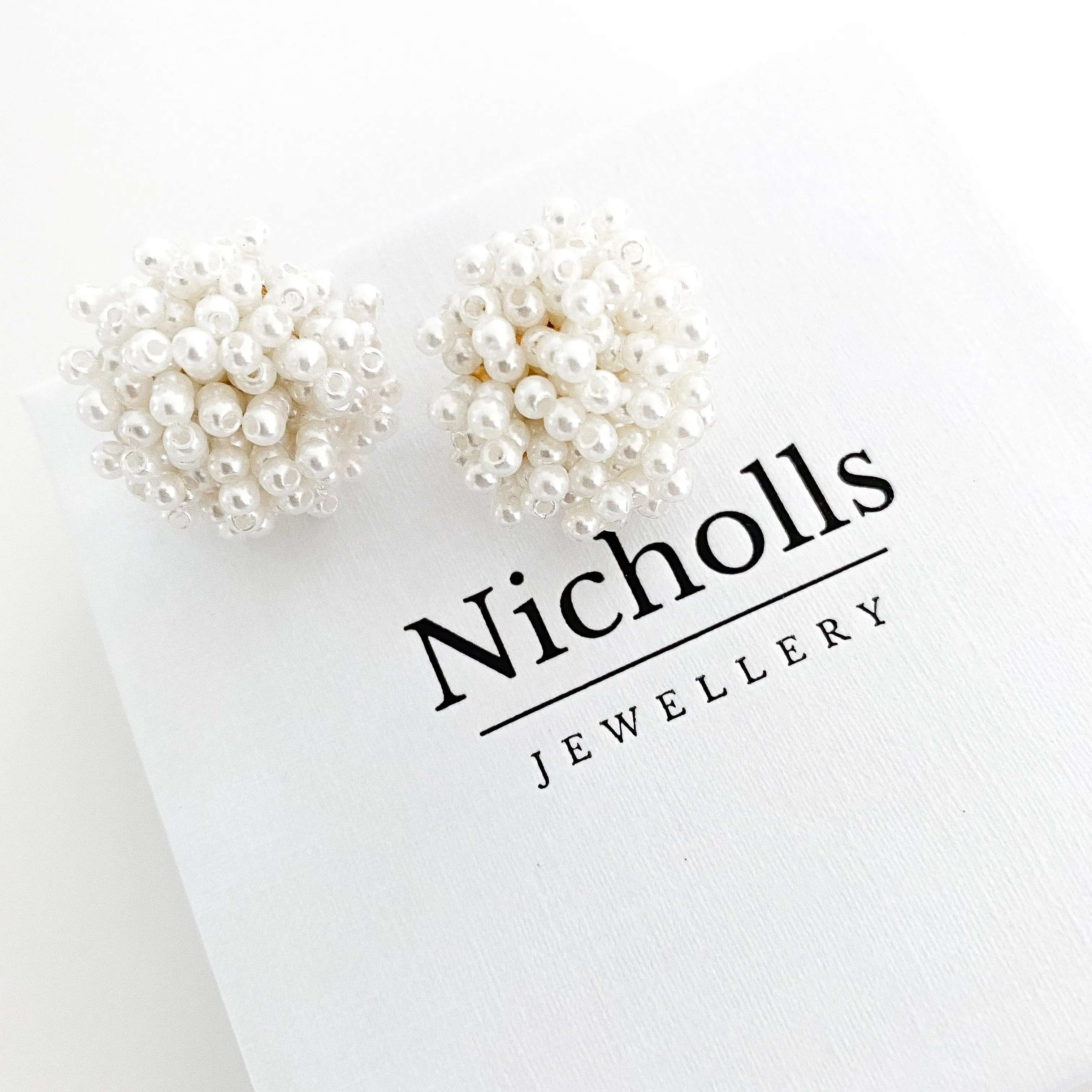 Lottie Cluster Pearl Earrings
