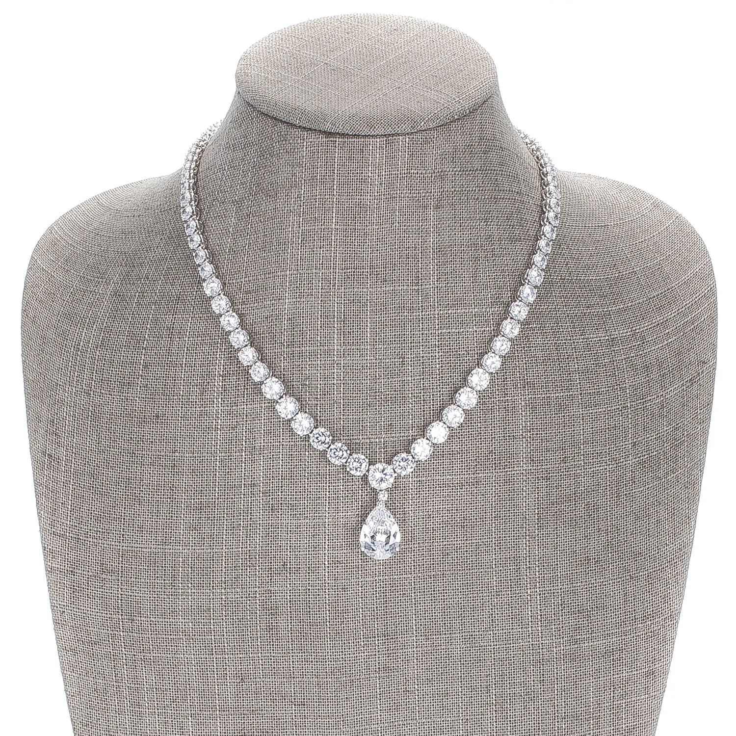 LOVCIA Dazzling Pear and Round Zirconia Pendant Necklace