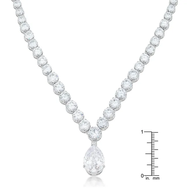 LOVCIA Dazzling Pear and Round Zirconia Pendant Necklace