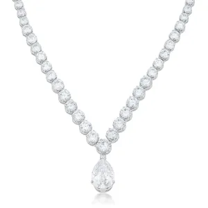 LOVCIA Dazzling Pear and Round Zirconia Pendant Necklace